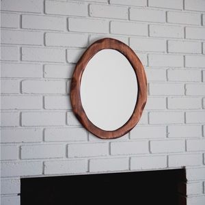 Organic natural edge wood mirror